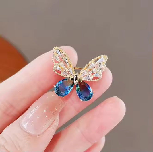 BR 36 DAINTY BUTTERFLY Zircon Brooch ( 1 PC ) Anti Resistant